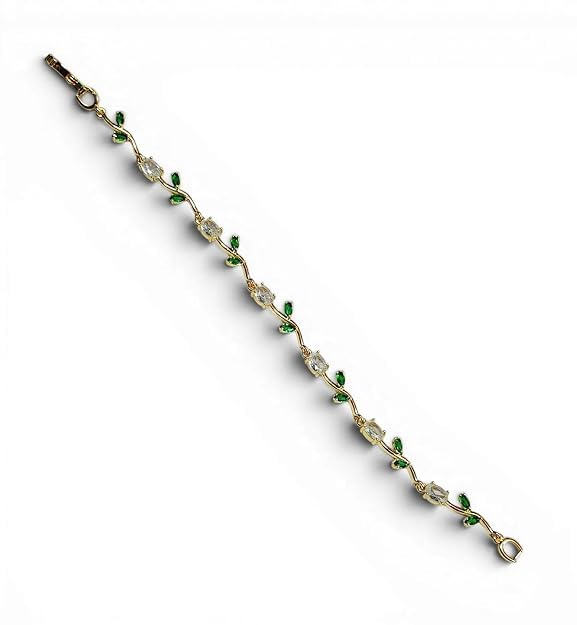 Green Leaf Crystal Bracelet