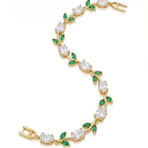 Green Leaf Crystal Bracelet