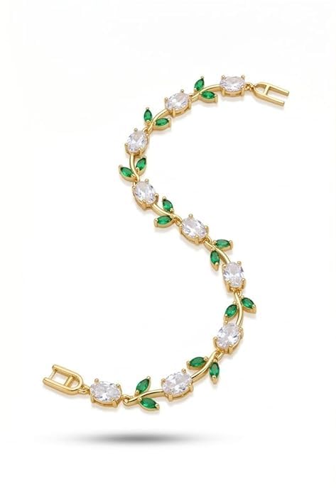 Green Leaf Crystal Bracelet