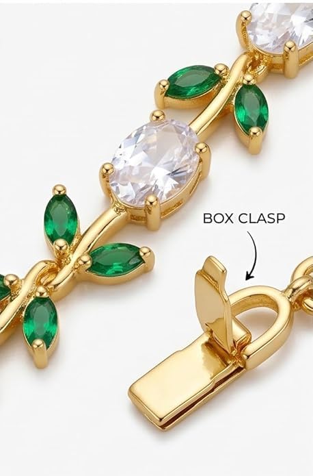 Green Leaf Crystal Bracelet