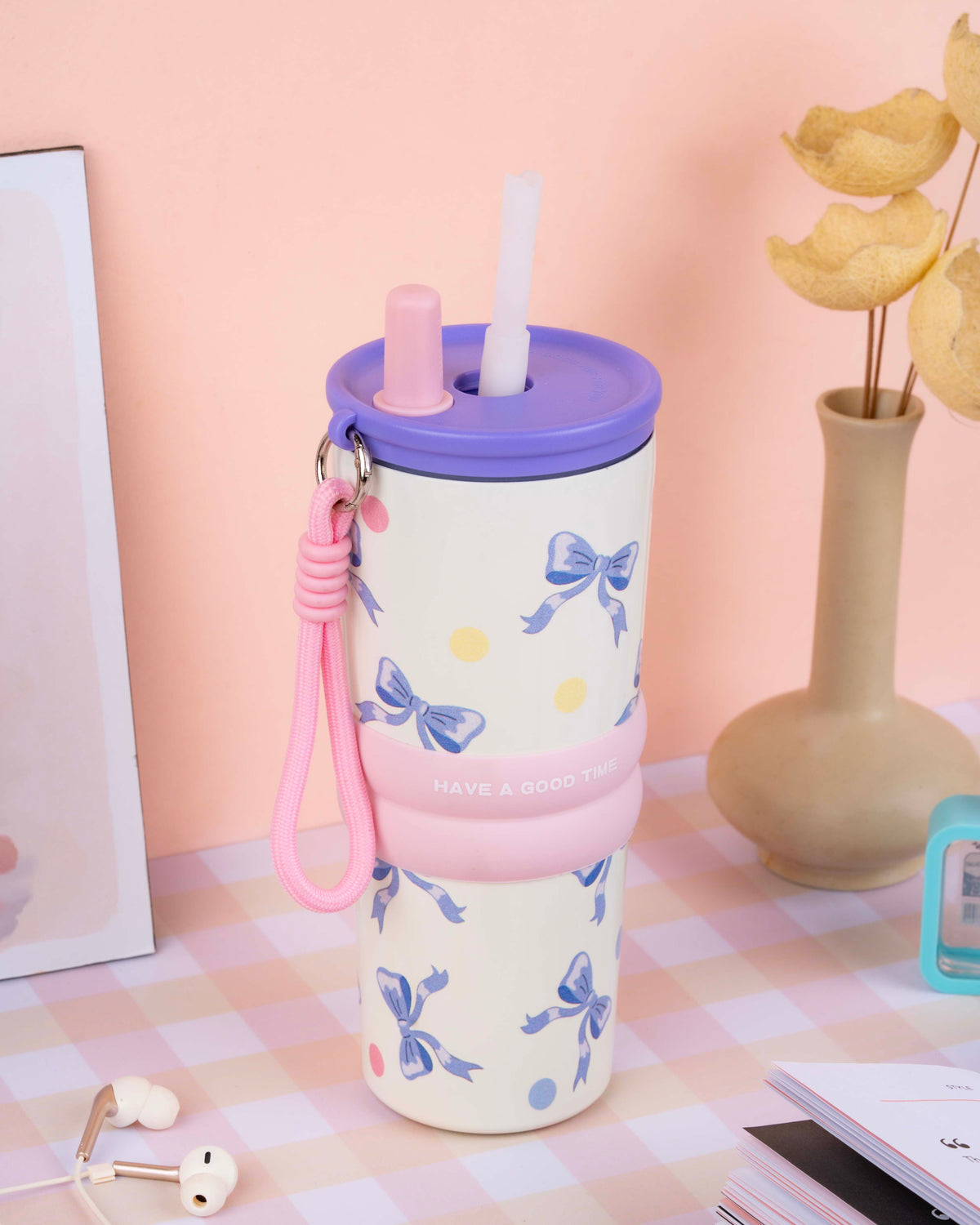 710 ML Stainless Steel Insulated Tumbler with Straw
