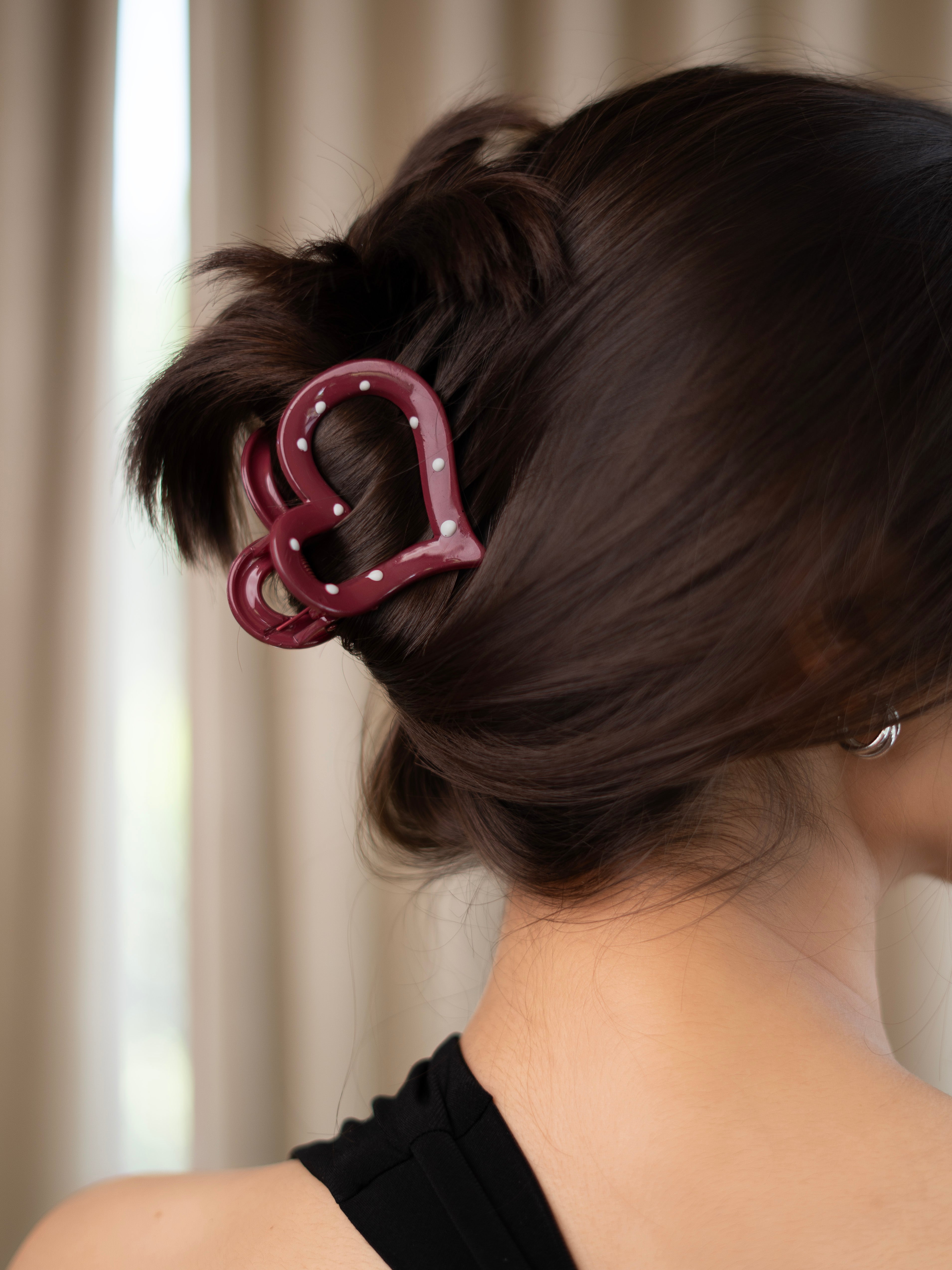 Polka Heart Claw - Medium