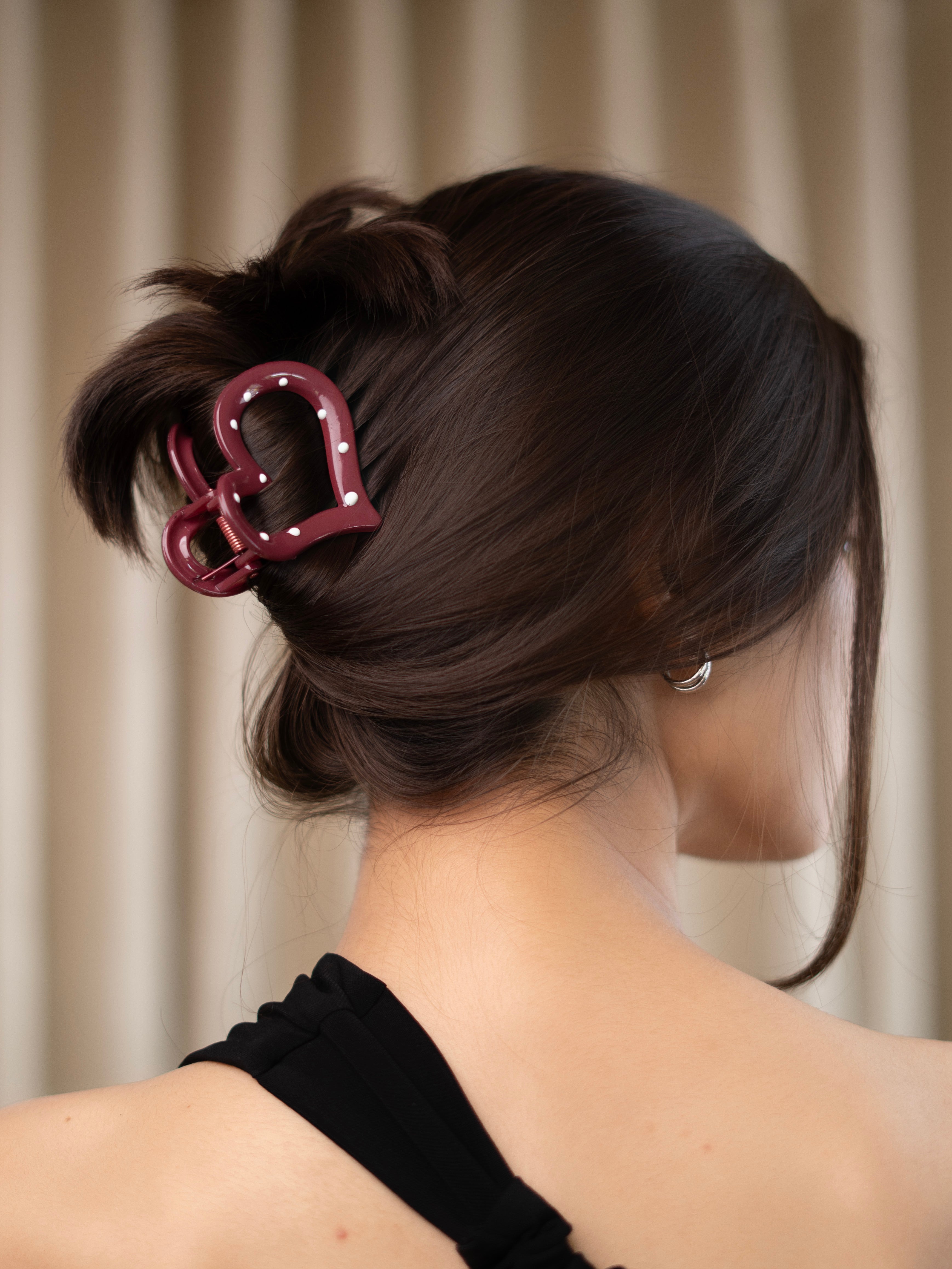 Polka Heart Claw - Medium