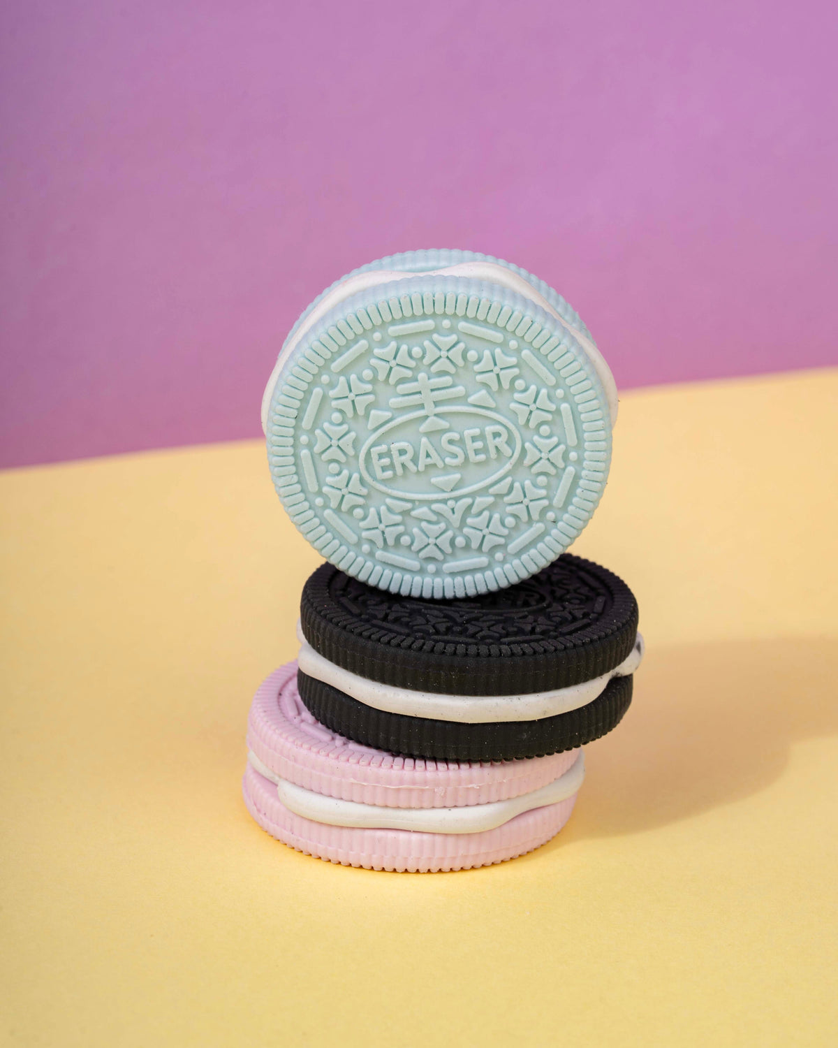 Round Layered Eraser with 3 Removable Parts