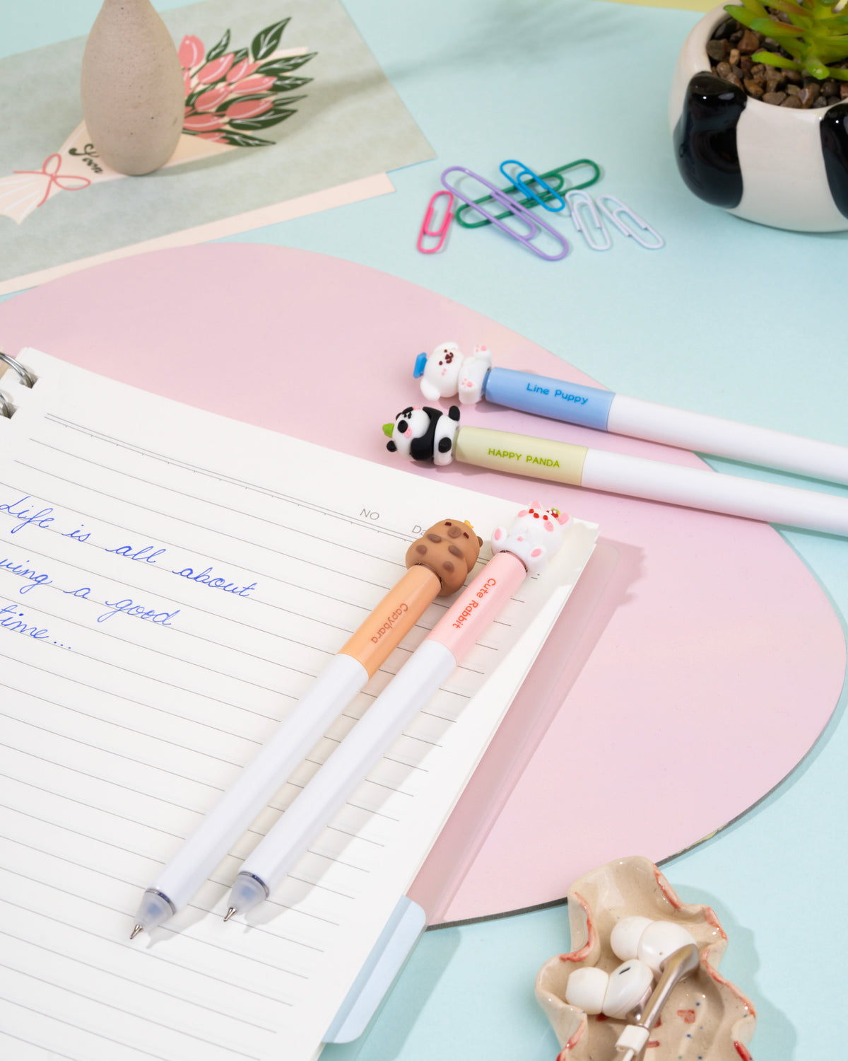 Cute Animal Character Gel Pen Set