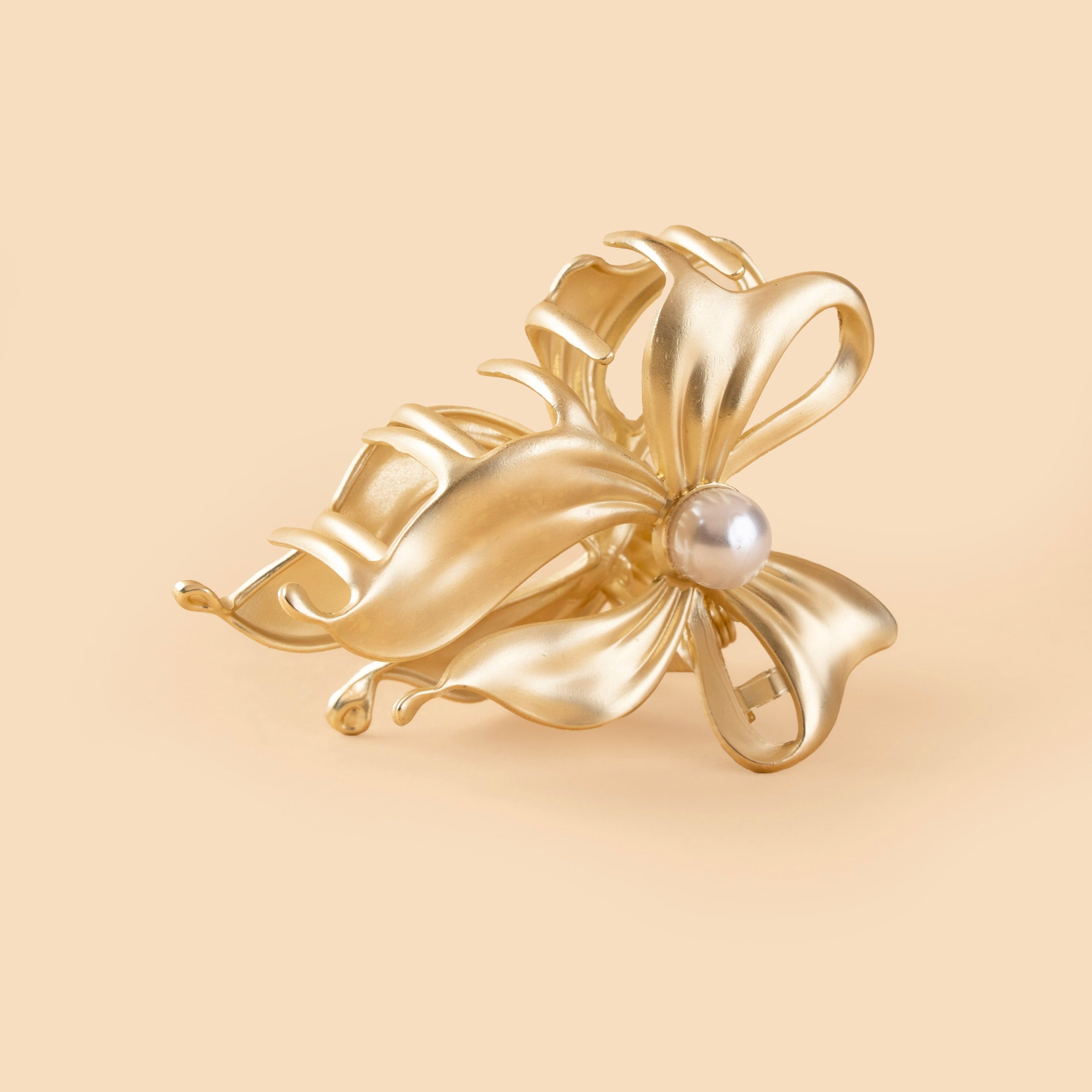 Metal Pearl Bow - Medium
