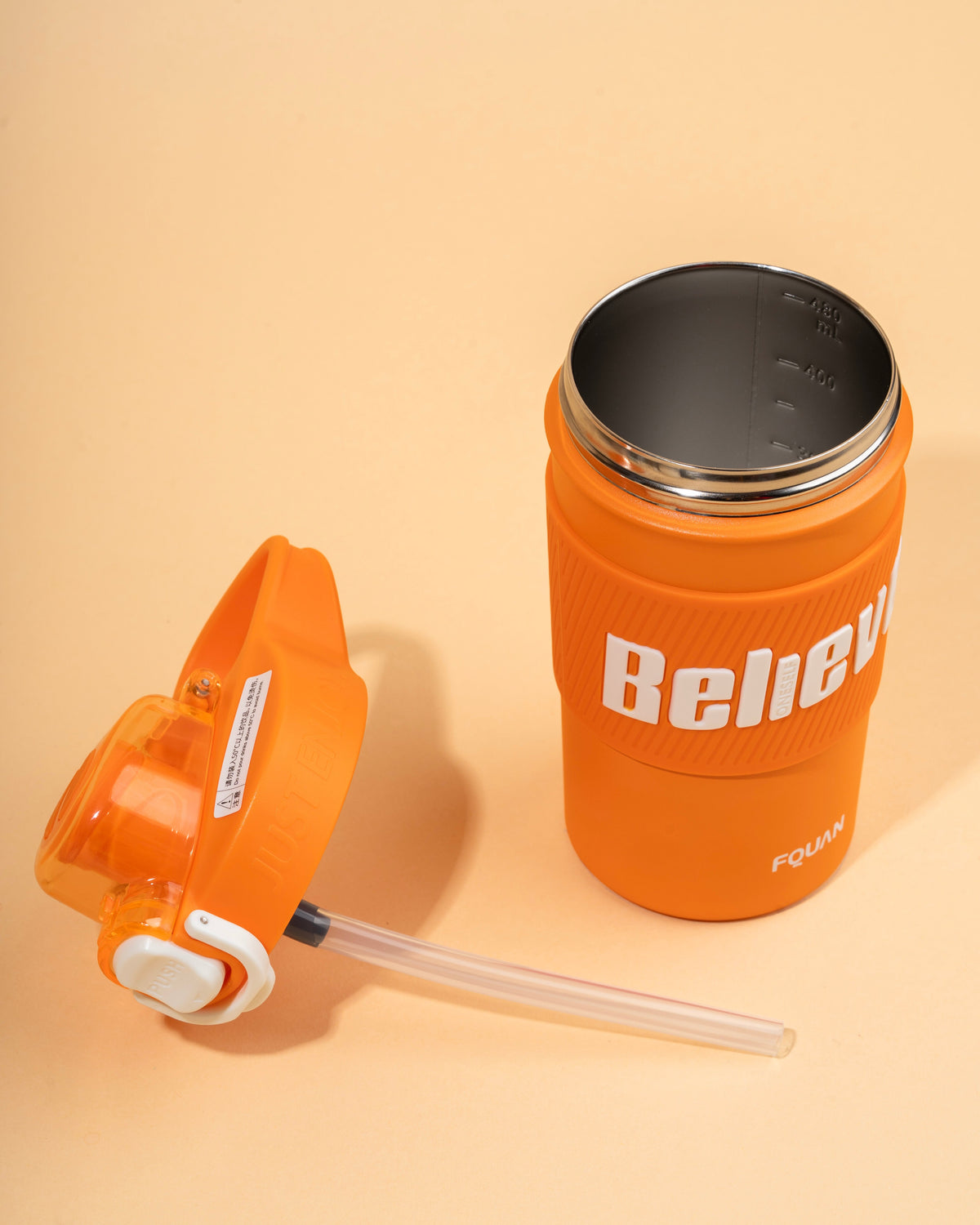 Stainless Steel Insulated Sipper Bottle with Silicone Sleeve & Handle – 480 ML