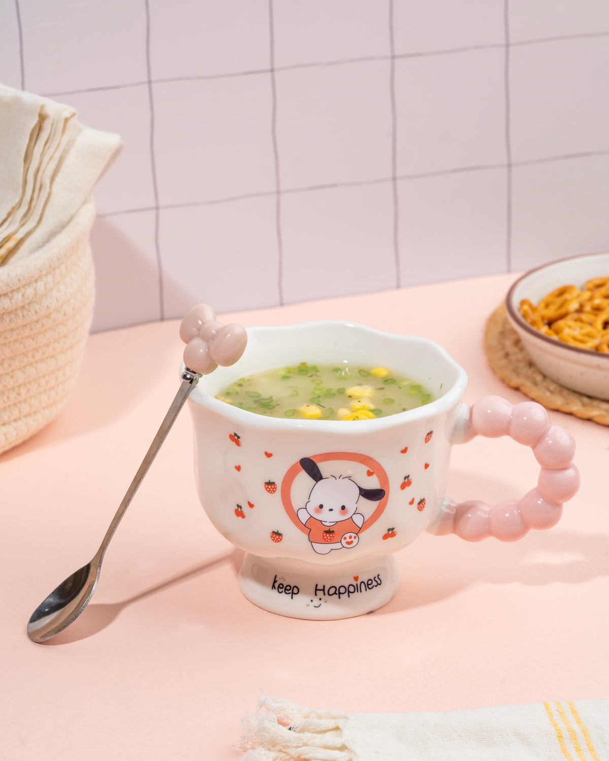 Ceramic Printed Mug with Spoon