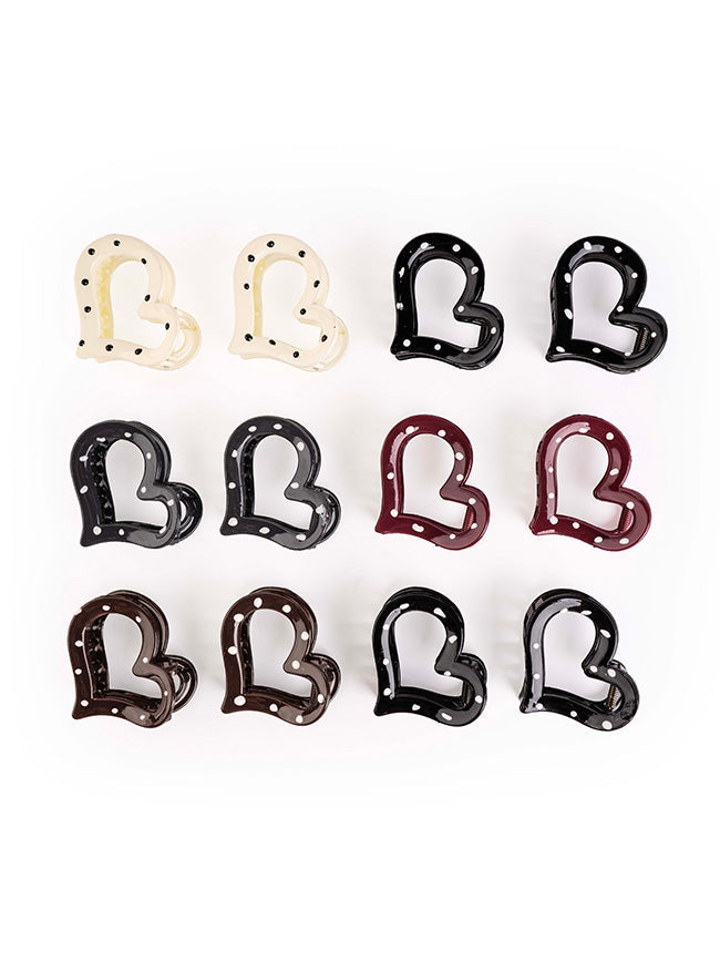 Polka Heart Claw - Medium