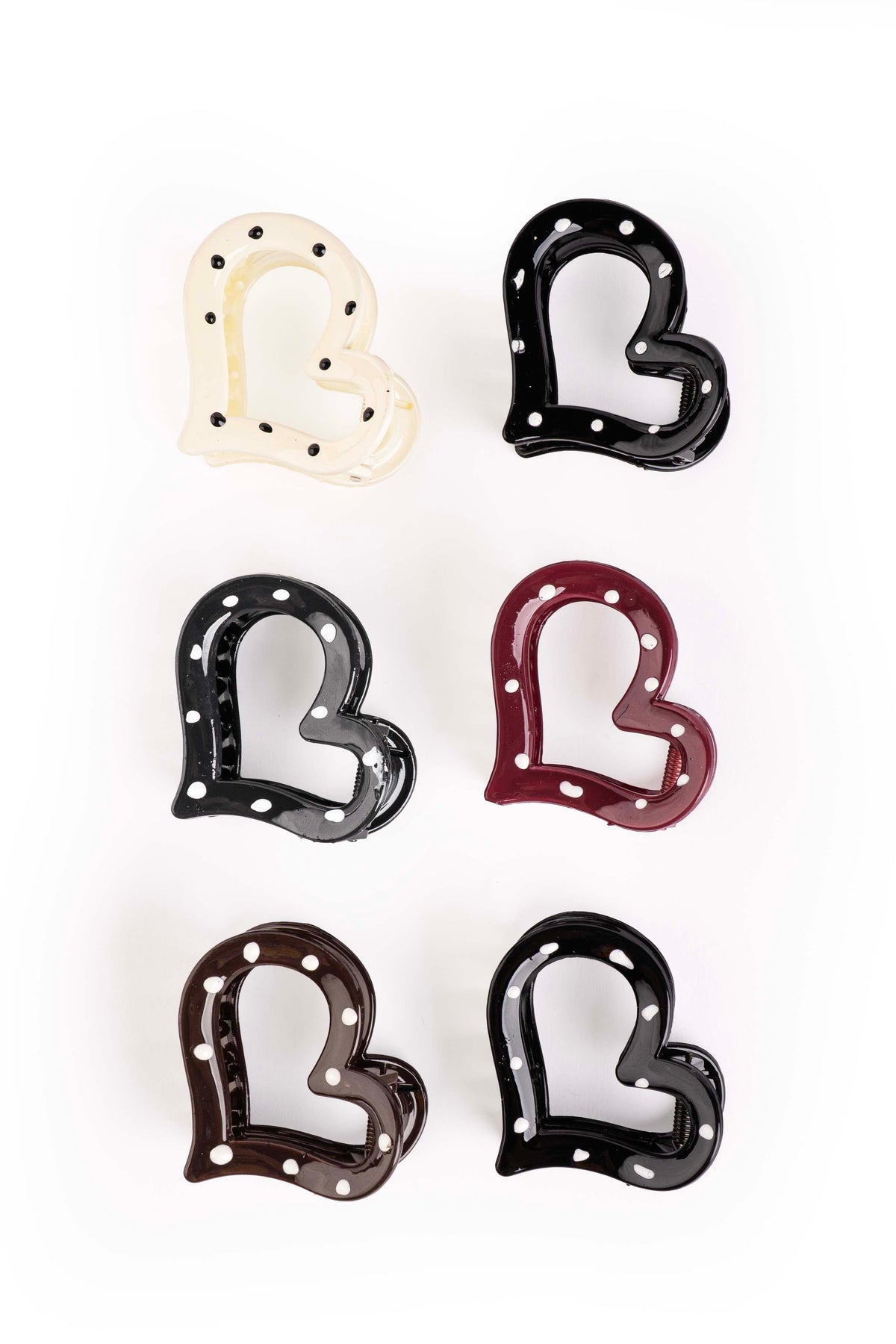 Polka Heart Claw - Medium