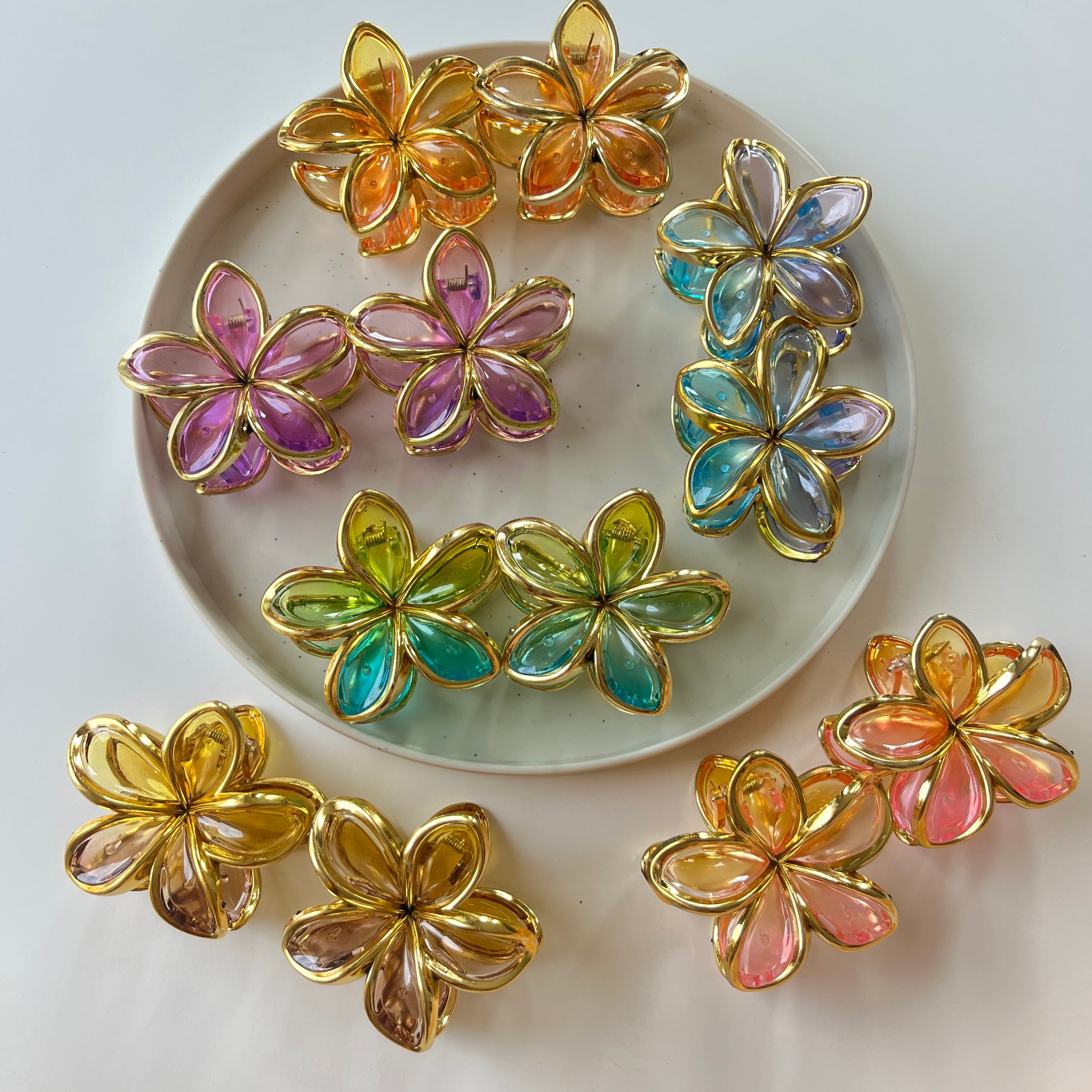 Crystal Flower Hair Claw