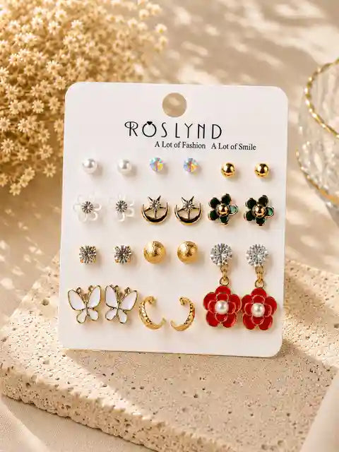 Pastel Pearl Earrings Set